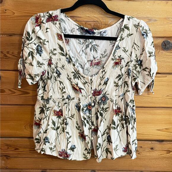 American Eagle Floral Baby Doll Top Size Small - Picture 1 of 4